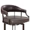 Armen Living Pharaoh Swivel 26" Auburn Bay and Brown Faux Leather Bar Stool 721535743292 - alternate 8